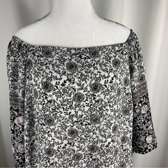 Avenue Black And White Floral Shift Dress Size 14/16 - Picture 10 of 16
